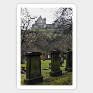 Tombstones on Saint Cuthberts Burial Ground Edinburgh - Scottland Sticker